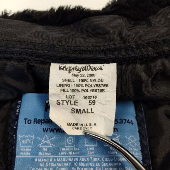 RefrigiWear Insulated Bomber Jacket Full Zip Ribbed Cuffs & Waist Men Small USA - Picture 6 of 13